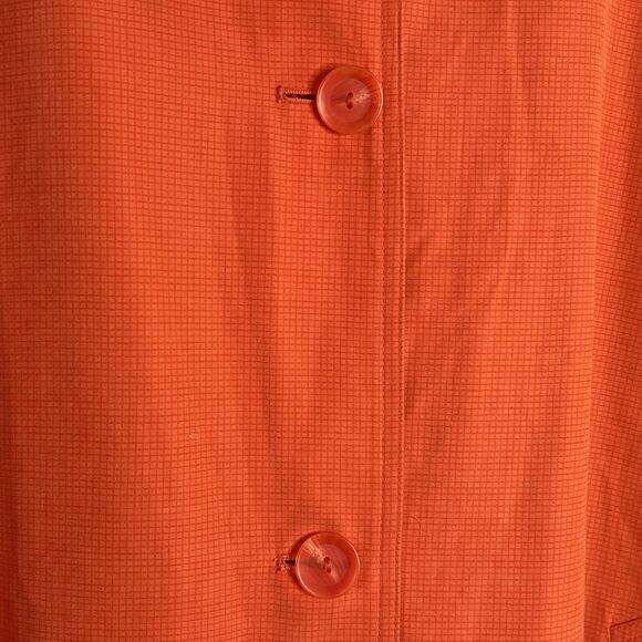 Bernardo Vintage Orange Button Down Padded Shoulder Trench Coat Medium - Picture 4 of 13